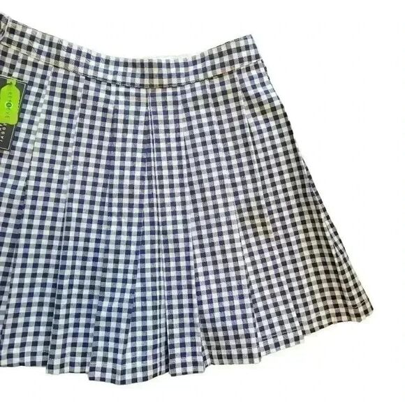 Georgia May Jagger Women's Navy & White Gingham Checked Cotton/Poly/Spandex Plea - Picture 7 of 12